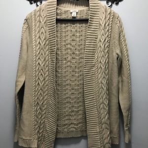 LL BEAN Cable Knit 100% Cotton Cardigan